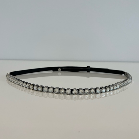 BLACK EMBELLISHED PEG HOLE O/S BELT NWOTS!